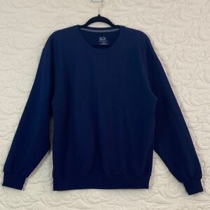 Fruit of the Loom Sweatshirt Blue Crewneck Size Large